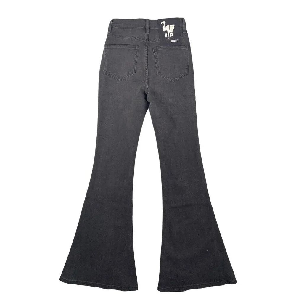 Free People x Sandrine Rose Flared Jeans Pocket‎ Rock Dark Wash Size 25